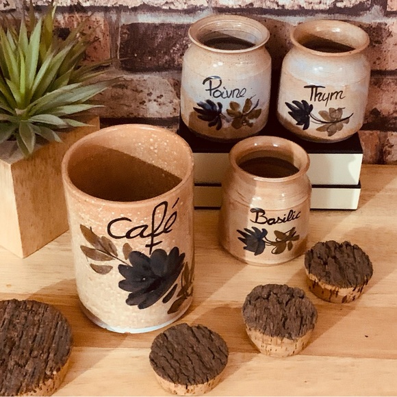 Vintage French Terracotta Kitchen Jars - Picture 3 of 4